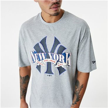 T-shirt med kortärm Herr New Era MLB Arch Graphic New York Yankees Ljusgrå