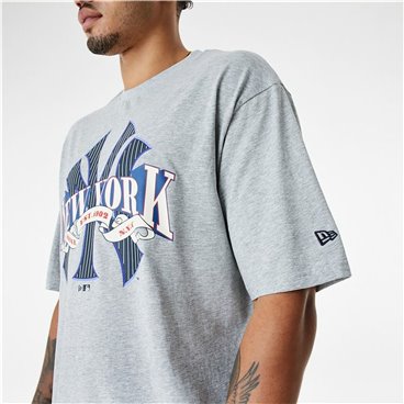 T-shirt med kortärm Herr New Era MLB Arch Graphic New York Yankees Ljusgrå