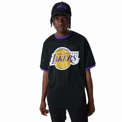 Baskettröja New Era Mesh LA Lakers Svart
