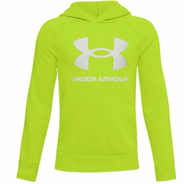 Tröja med huva Unisex Under Armour Rival Big Logo 1 Limegrön