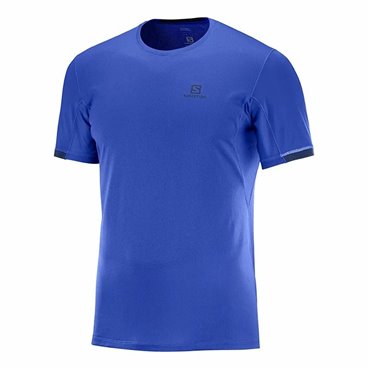T-shirt med kortärm Herr Salomon Agile Mörkblå