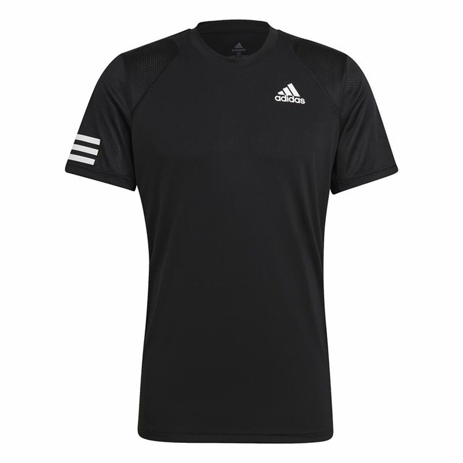 T-shirt med kortärm Herr Adidas Club Tennis 3 Stripes Svart