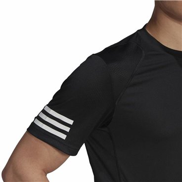 T-shirt med kortärm Herr Adidas Club Tennis 3 Stripes Svart