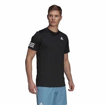 T-shirt med kortärm Herr Adidas Club Tennis 3 Stripes Svart