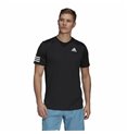 T-shirt med kortärm Herr Adidas Club Tennis 3 Stripes Svart