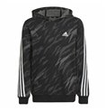 Tröja med huva Unisex Adidas 3 Stripes Svart