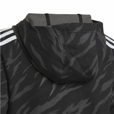 Tröja med huva Unisex Adidas 3 Stripes Svart