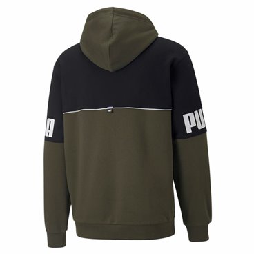 Tröja med huva Herr Puma Power Colorblock Grön Svart