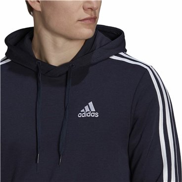 Adidas 海军蓝 3 条纹男士连帽运动衫