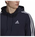 Adidas 海军蓝 3 条纹男士连帽运动衫