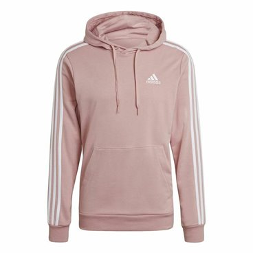 Tröja med huva Herr Adidas Essentials Wonder Mauve 3 Stripes Rosa