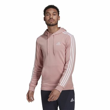 Tröja med huva Herr Adidas Essentials Wonder Mauve 3 Stripes Rosa