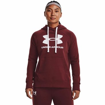 Tröja med huva Dam Under Armour Rival Fleece Rödbrun