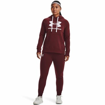 Tröja med huva Dam Under Armour Rival Fleece Rödbrun