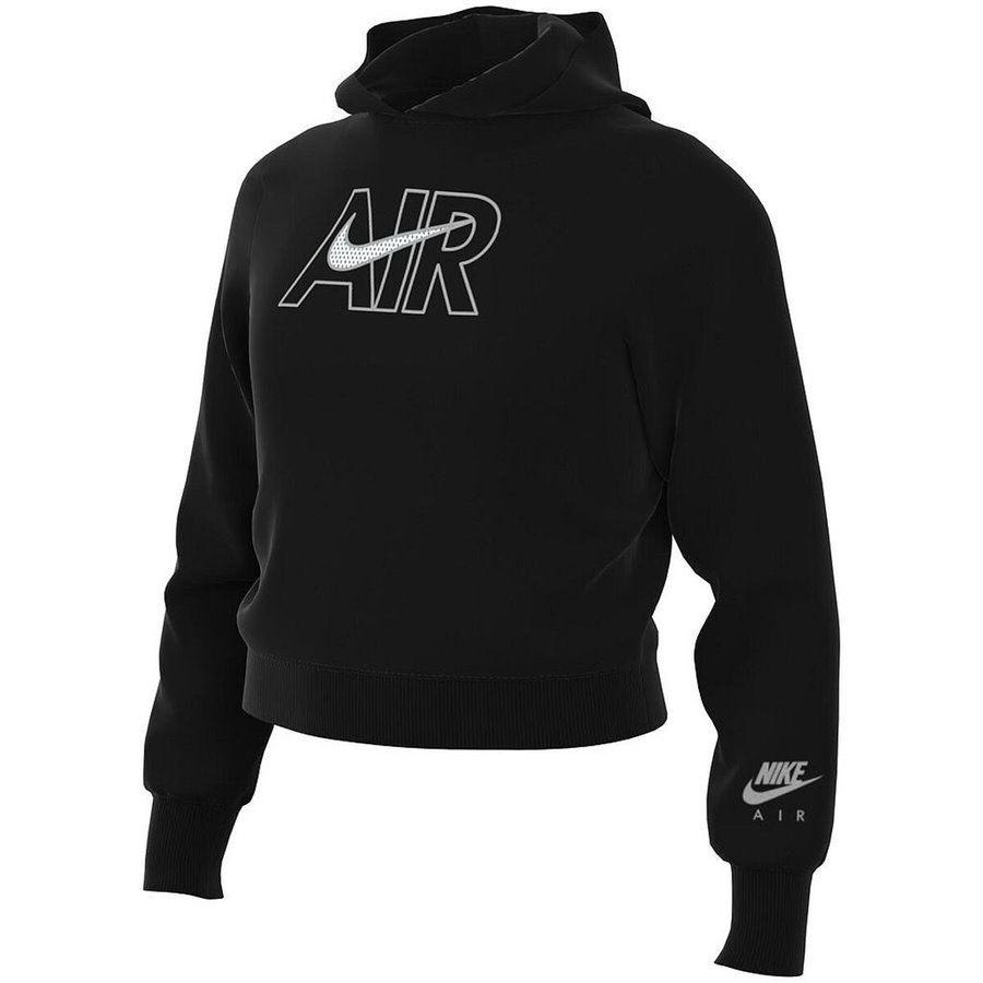 Luvtröja, Flickor AIR FT CROP HOODIE Nike DM8372 010 Svart