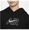 Luvtröja, Flickor AIR FT CROP HOODIE Nike DM8372 010 Svart