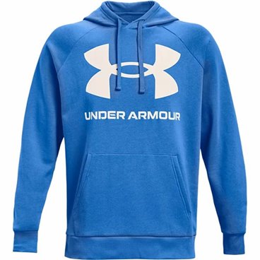 Under Armour 蓝色 Rival 大徽标男士连帽运动衫