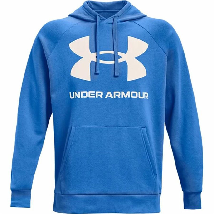 Tröja med huva Herr Under Armour Rival Big Logo Blå