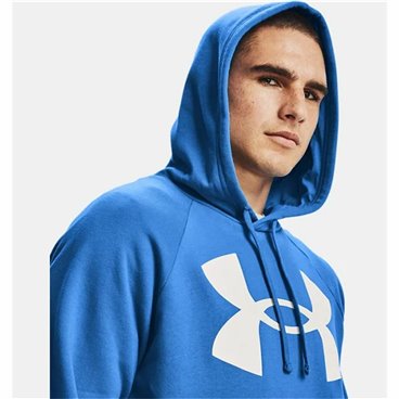 Tröja med huva Herr Under Armour Rival Big Logo Blå