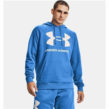 Tröja med huva Herr Under Armour Rival Big Logo Blå