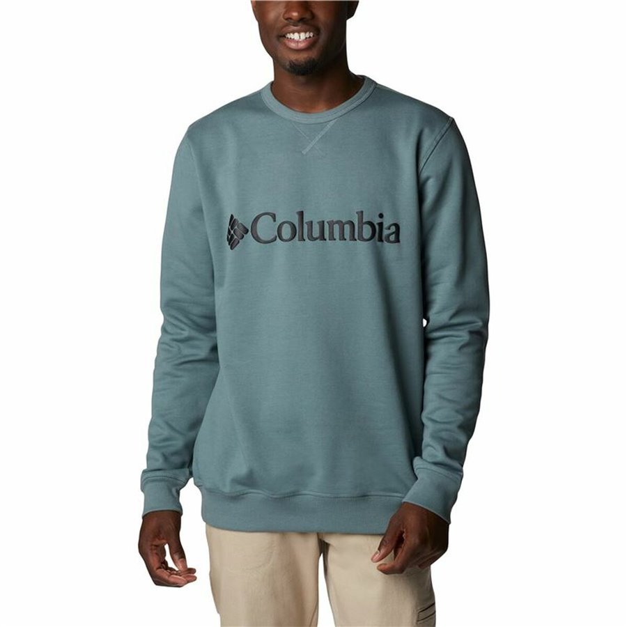 Tröja utan huva Herr Columbia Logo Fleece Crew Blå