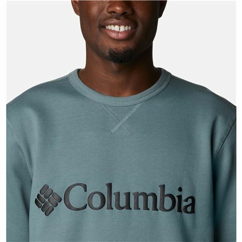 Columbia 蓝色徽标抓绒男士无帽运动衫