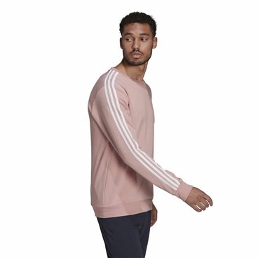 Tröja utan huva Herr Adidas Essentials French Terry 3 Stripes Rosa