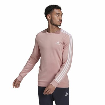 Tröja utan huva Herr Adidas Essentials French Terry 3 Stripes Rosa