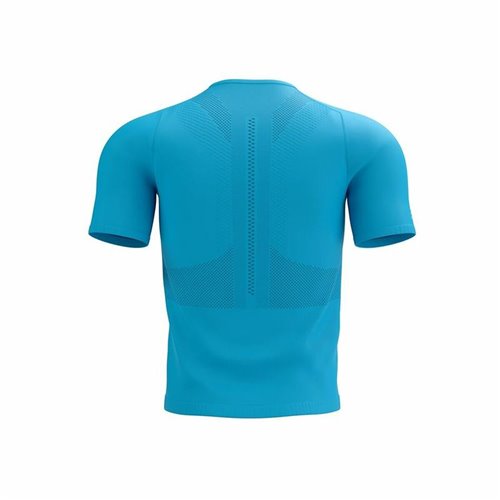 T-shirt med kortärm Unisex Compressport Trail Half-Zip Fitted SS Himmelsblå