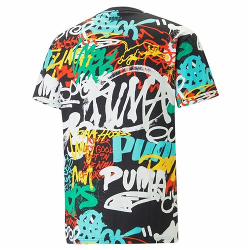 T-shirt med kortärm Herr Puma Graffiti Svart