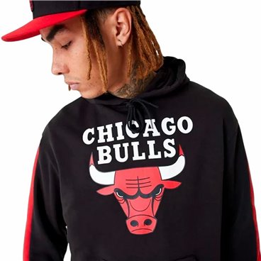 Tröja med huva Barn New Era NBA Colour Block Chicago Bulls Svart