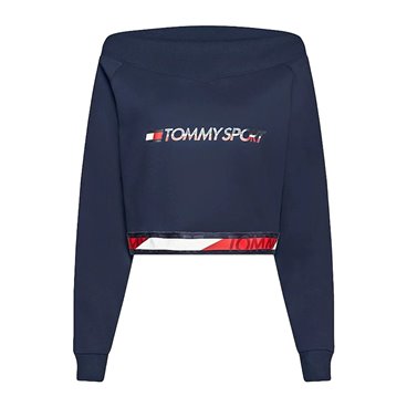 Tommy Hilfiger 深蓝色无兜帽女式 V 领短袖衬衫