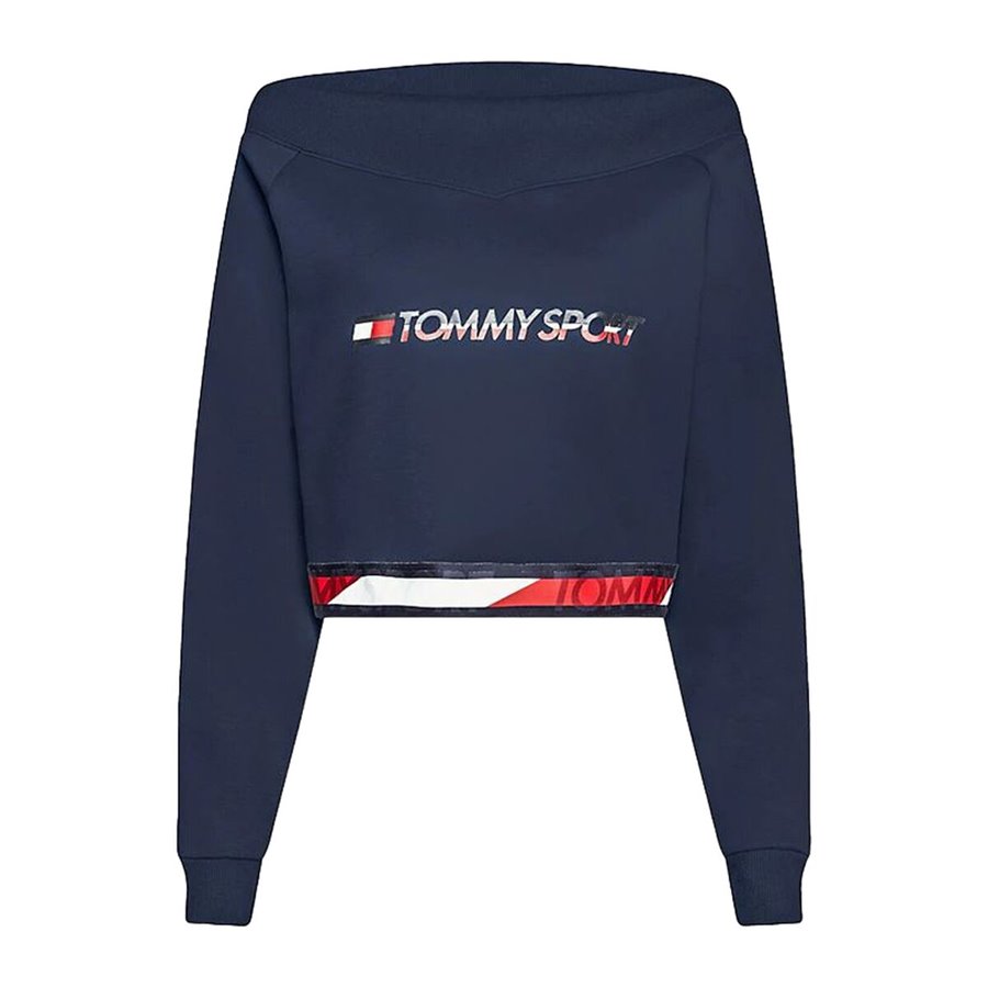 Tommy Hilfiger 深蓝色无兜帽女式 V 领短袖衬衫