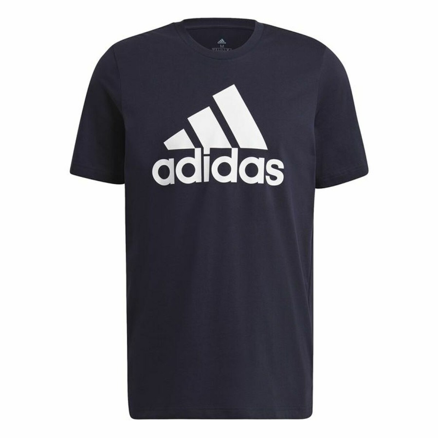 T-shirt med kortärm Herr  Essentials Big Logo  Adidas Legend Ink  Blå