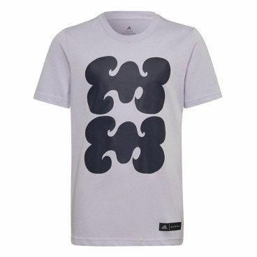 Barn T-shirt med kortärm Adidas Marimekko Graphic Plommon