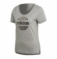 T-shirt med kortärm Dam Adidas Linear Ljusgrå