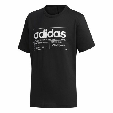 Barn T-shirt med kortärm Adidas Brilliant Basics Svart