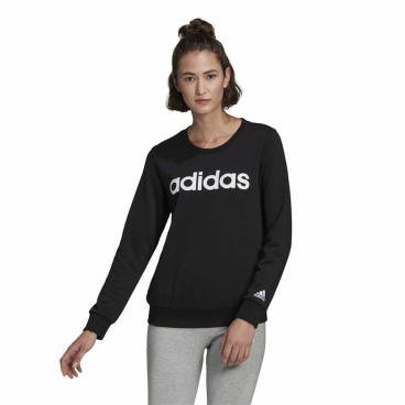 Tröja utan huva Dam Adidas Essentials Logo Svart