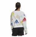 Tröja utan huva Dam Adidas Essentials Multi-Coloured Vit