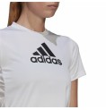 T-shirt med kortärm Dam Adidas Primeblue D2M Logo Sport  Vit