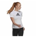 T-shirt med kortärm Dam Adidas Primeblue D2M Logo Sport  Vit