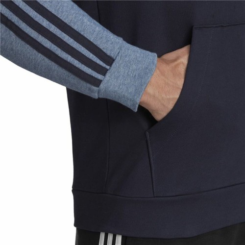 Tröja med huva Herr Adidas Mélange French Terry Mörkblå