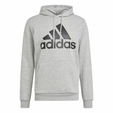 Tröja med huva Herr Adidas  Essentials Fleece Big Logo Grå