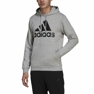 Tröja med huva Herr Adidas  Essentials Fleece Big Logo Grå