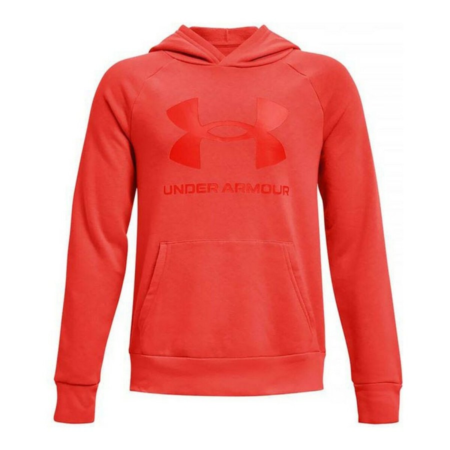 Tröja med huva Unisex Under Armour Rival Big Logo Röd