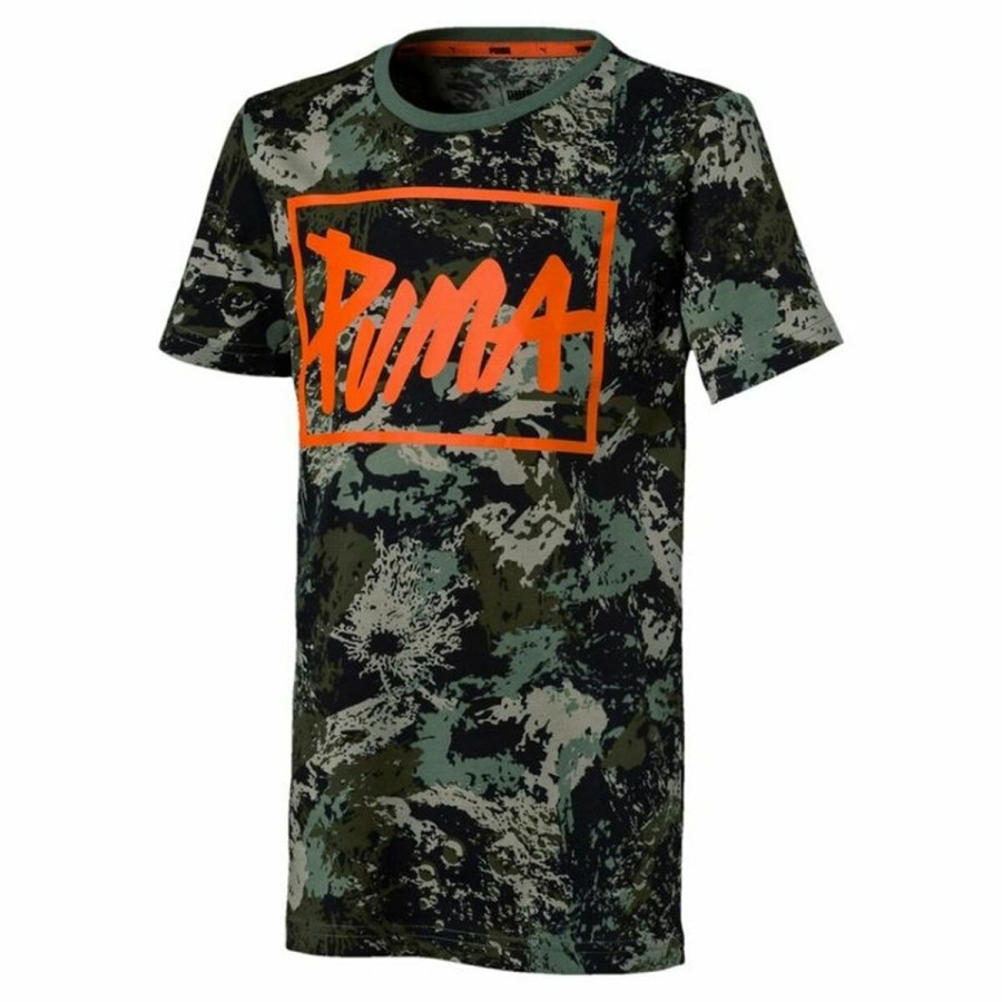 Barn T-shirt med kortärm Puma  Style Graphic  Grön