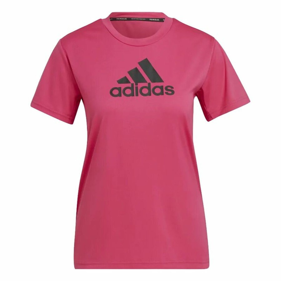 T-shirt med kortärm Dam Adidas Designed 2 Move Logo Fuchsia