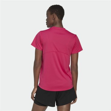 T-shirt med kortärm Dam Adidas Designed 2 Move Logo Fuchsia