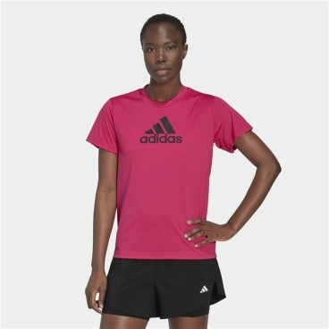 T-shirt med kortärm Dam Adidas Designed 2 Move Logo Fuchsia