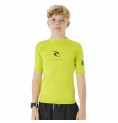 Barn T-shirt med kortärm Rip Curl Corps S/S Rash Gul Surfing Lykra